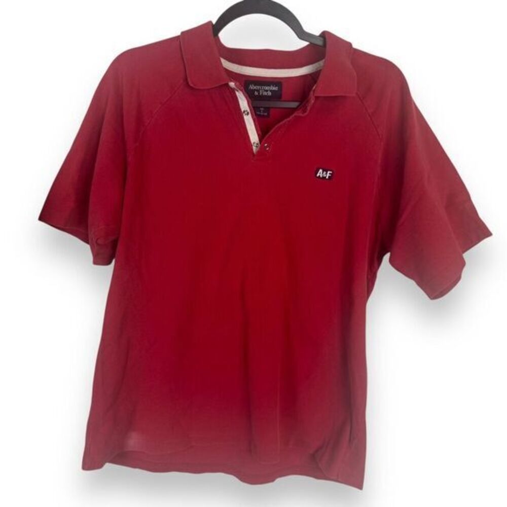 Abercrombie Polo Shirt Mens Size Large Red Classic Preppy Vintage Y2K Frat Boy